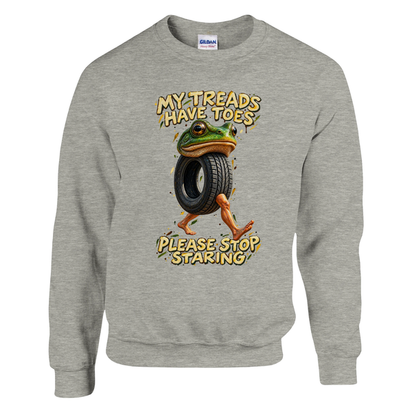 Boneca Ambalabu print on an ash grey crewneck sweatshirt, front view