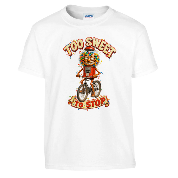 Chicleteira Bicicleteira print on a white kids t-shirt, front view