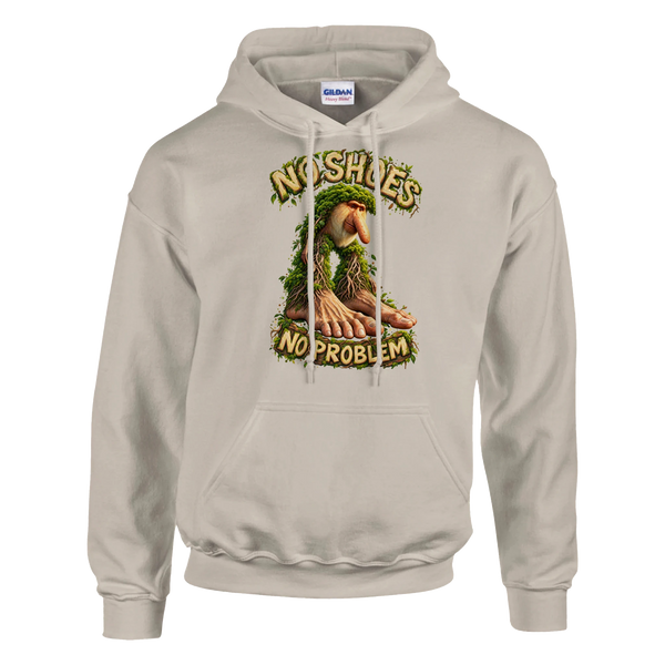 Brr Brr Patapim print on a sand pullover hoodie, front view