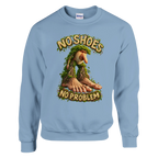 Brr Brr Patapim print on a light blue crewneck sweatshirt, front view