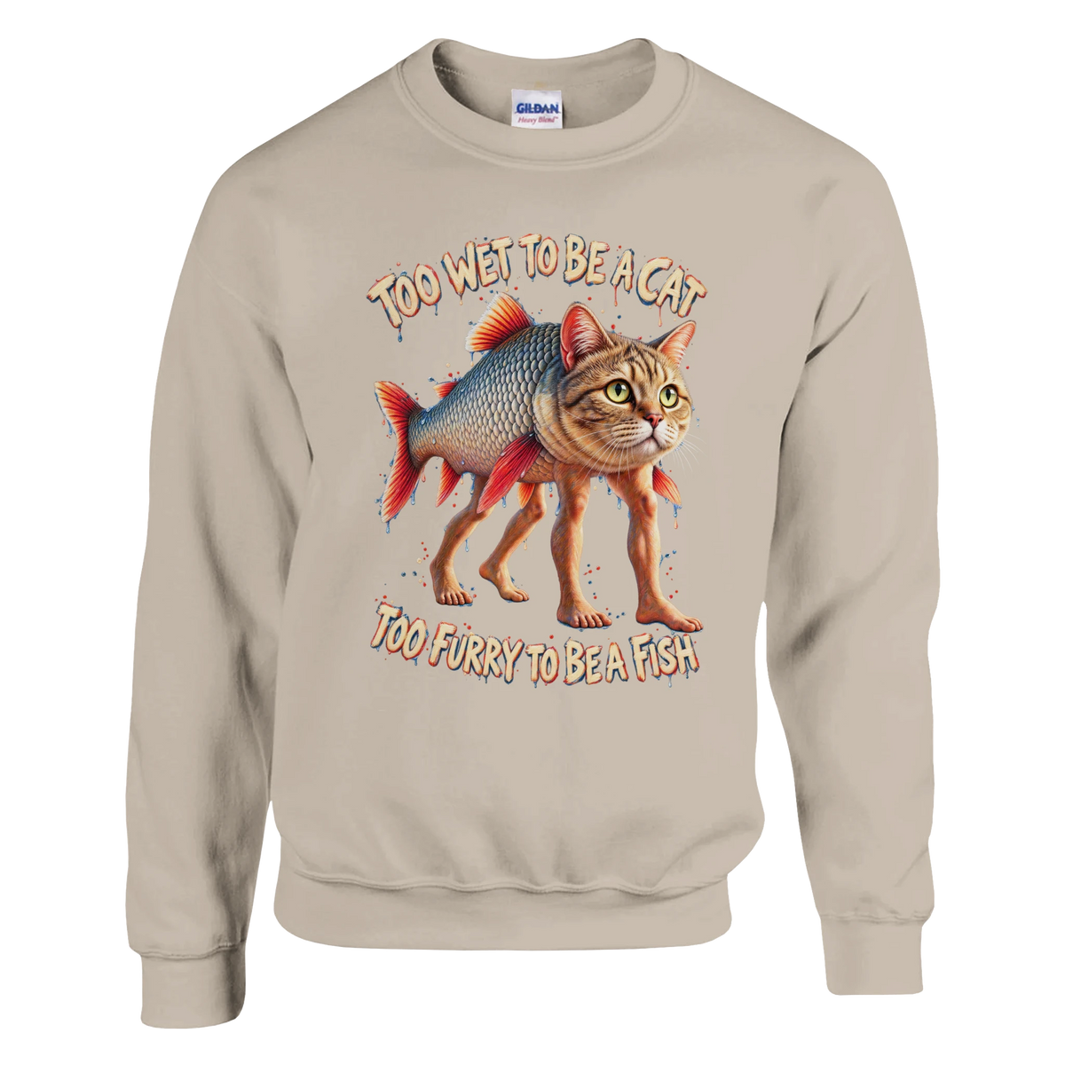 Trulimero Trulichina print on a sand crewneck sweatshirt, front view