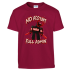 Guest 666 print on a cardinal red kids t-shirt, front view