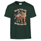 Trulimero Trulichina print on a forest green kids t-shirt, front view