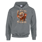 Cocofanto Elefanto print on a sport grey pullover hoodie, front view