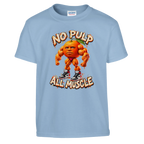 Odin Din Din Dun print on a light blue kids t-shirt, front view