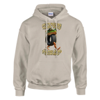 Boneca Ambalabu print on a sand pullover hoodie, front view