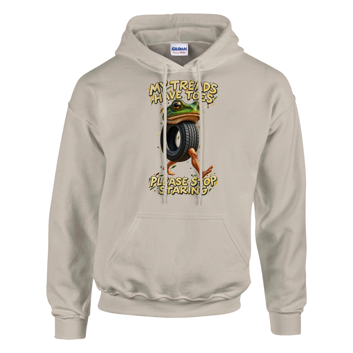 Boneca Ambalabu print on a sand pullover hoodie, front view