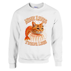 Trippi Troppi print on a white crewneck sweatshirt, front view
