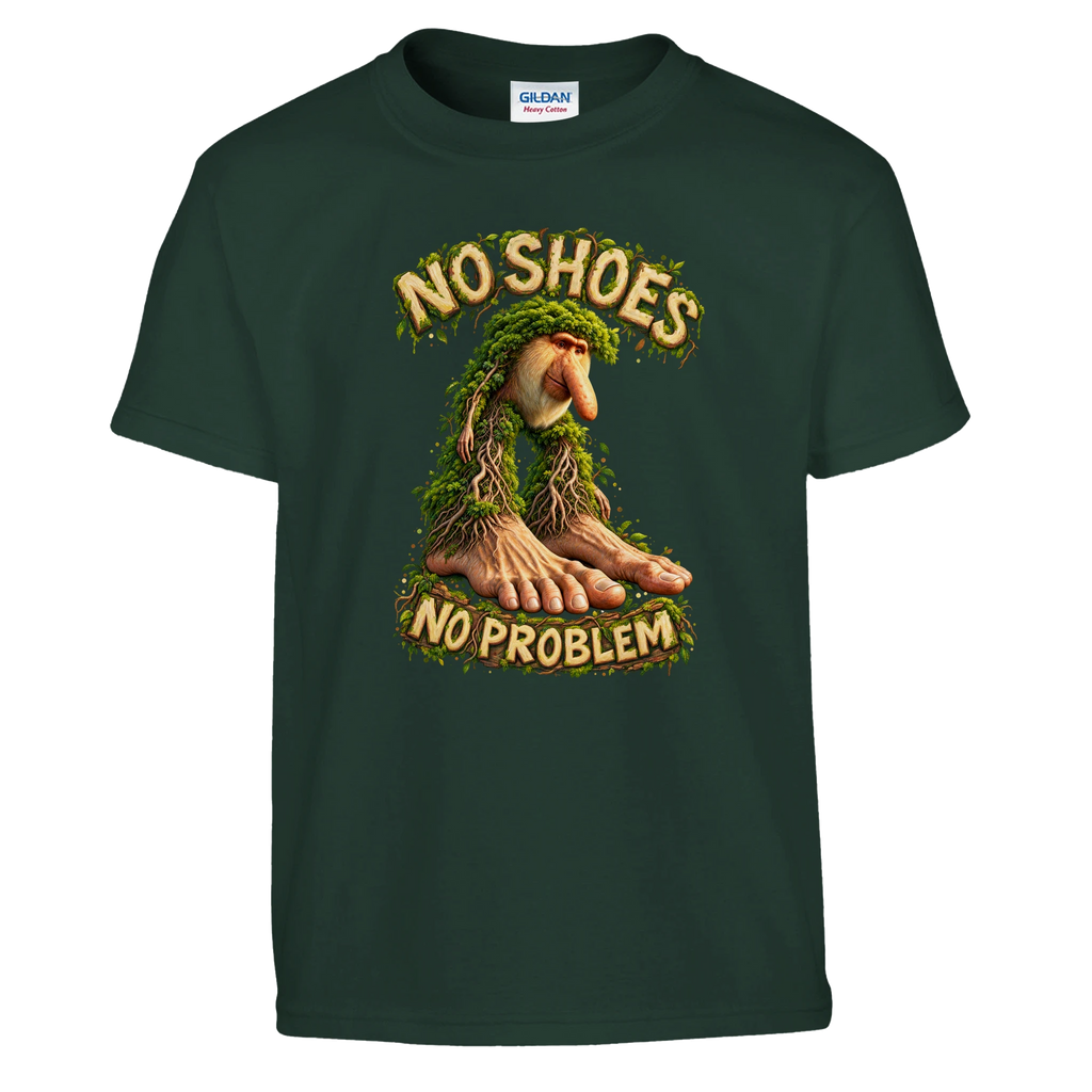 Brr Brr Patapim print on a forest green kids t-shirt, front view