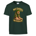 Brr Brr Patapim print on a forest green kids t-shirt, front view