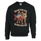 Trulimero Trulichina print on a black crewneck sweatshirt, front view