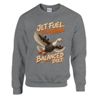 Bombombini Gusini print on a sport grey crewneck sweatshirt, front view