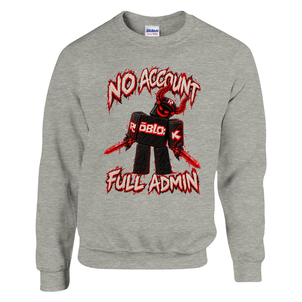 Guest 666 print on an ash grey crewneck sweatshirt, front view