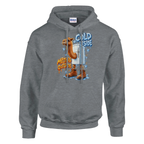 Frigo Camelo print on a sport grey pullover hoodie, front view