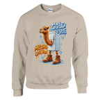 Frigo Camelo print on a sand crewneck sweatshirt, front view
