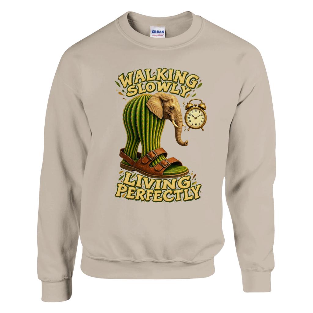 Lirili Larila print on a sand crewneck sweatshirt, front view