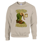 Lirili Larila print on a sand crewneck sweatshirt, front view