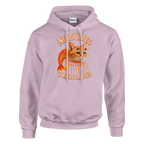 Trippi Troppi print on a light pink pullover hoodie, front view