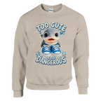 Los Tralaleritos print on a sand crewneck sweatshirt, front view