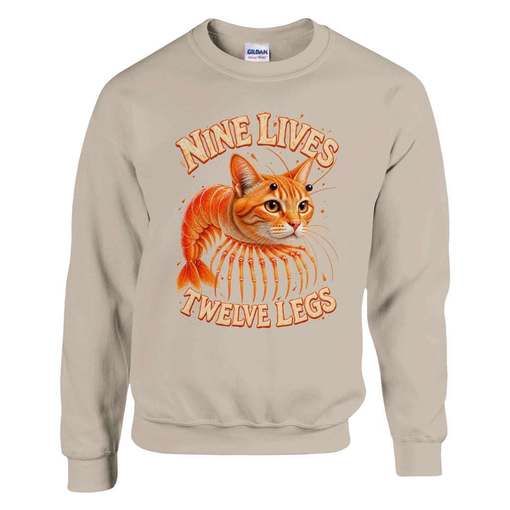 Trippi Troppi print on a sand crewneck sweatshirt, front view