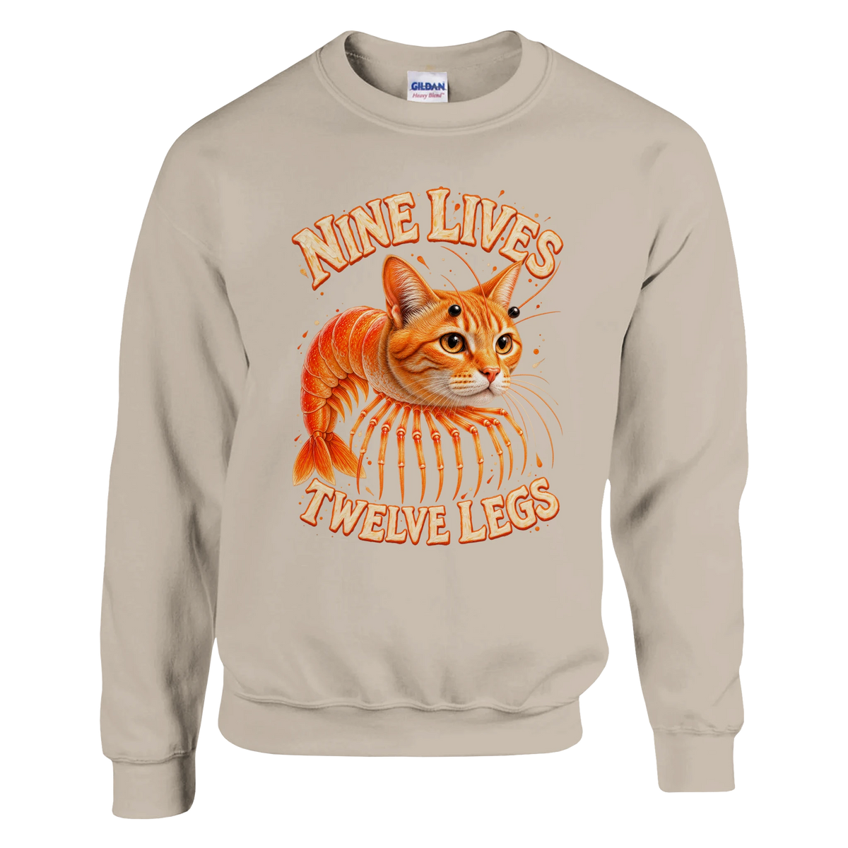 Trippi Troppi print on a sand crewneck sweatshirt, front view