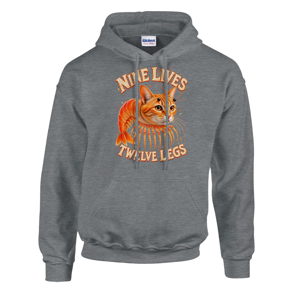 Trippi Troppi print on a sport grey pullover hoodie, front view