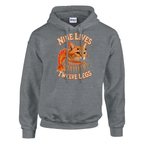 Trippi Troppi print on a sport grey pullover hoodie, front view