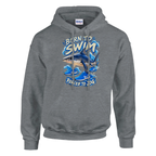 Tralalero Tralala print on a sport grey pullover hoodie, front view