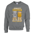 Garama and Madundung print on a sport grey crewneck sweatshirt, front view