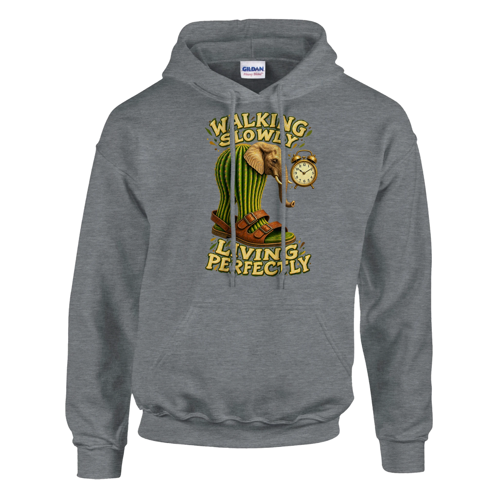 Lirili Larila print on a sport grey pullover hoodie, front view