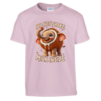 Cocofanto Elefanto print on a light pink kids t-shirt, front view