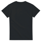 Black t-shirt printed with Noobini Pizzanini and the words Pizza on, brain off, front view