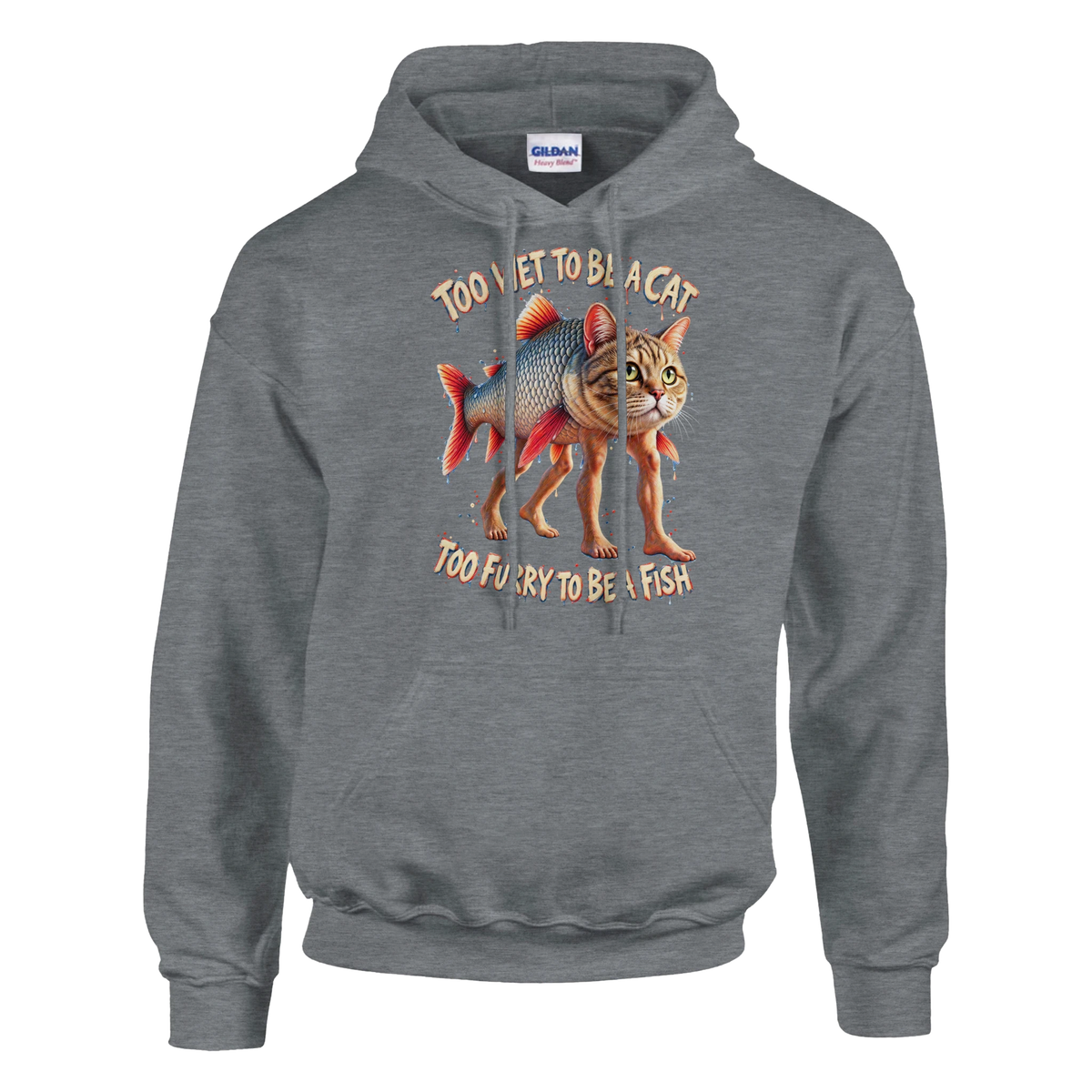 Trulimero Trulichina print on a sport grey pullover hoodie, front view