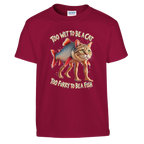 Trulimero Trulichina print on a cardinal red kids t-shirt, front view