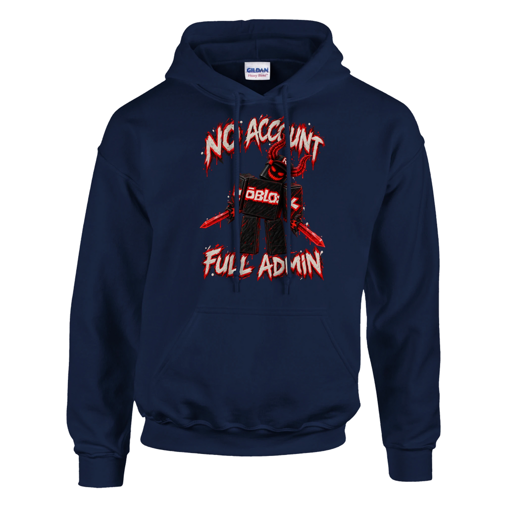 Guest 666 print on a navy pullover hoodie, front view