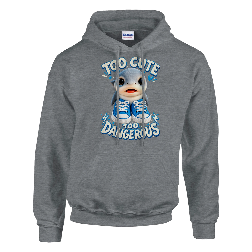 Los Tralaleritos print on a sport grey pullover hoodie, front view