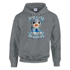 Los Tralaleritos print on a sport grey pullover hoodie, front view