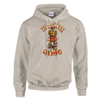 Chicleteira Bicicleteira print on a sand pullover hoodie, front view