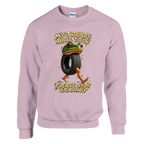 Boneca Ambalabu print on a light pink crewneck sweatshirt, front view