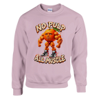 Odin Din Din Dun print on a light pink crewneck sweatshirt, front view