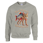 Trulimero Trulichina print on an ash grey crewneck sweatshirt, front view