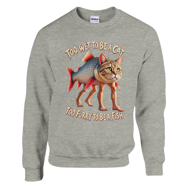Trulimero Trulichina print on an ash grey crewneck sweatshirt, front view