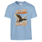 Bombombini Gusini print on a light blue kids t-shirt, front view