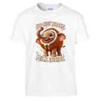 Cocofanto Elefanto print on a white kids t-shirt, front view