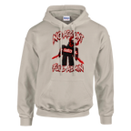 Guest 666 print on a sand pullover hoodie, front view