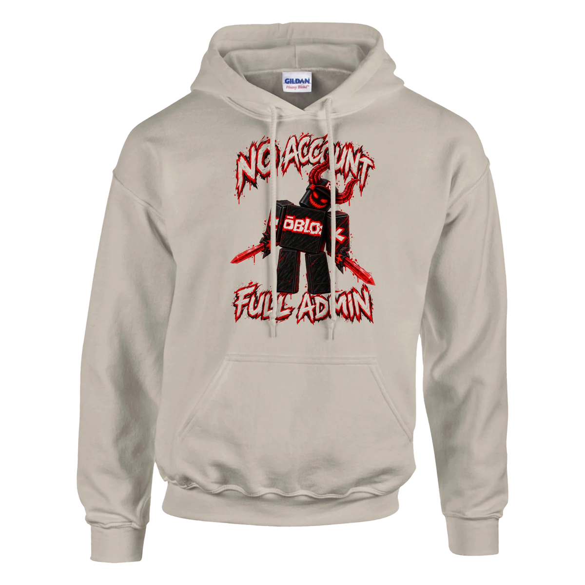 Guest 666 print on a sand pullover hoodie, front view