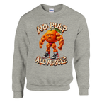 Odin Din Din Dun print on an ash grey crewneck sweatshirt, front view