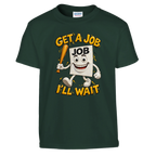 Job Job Job Sahur print on a forest green kids t-shirt, front view
