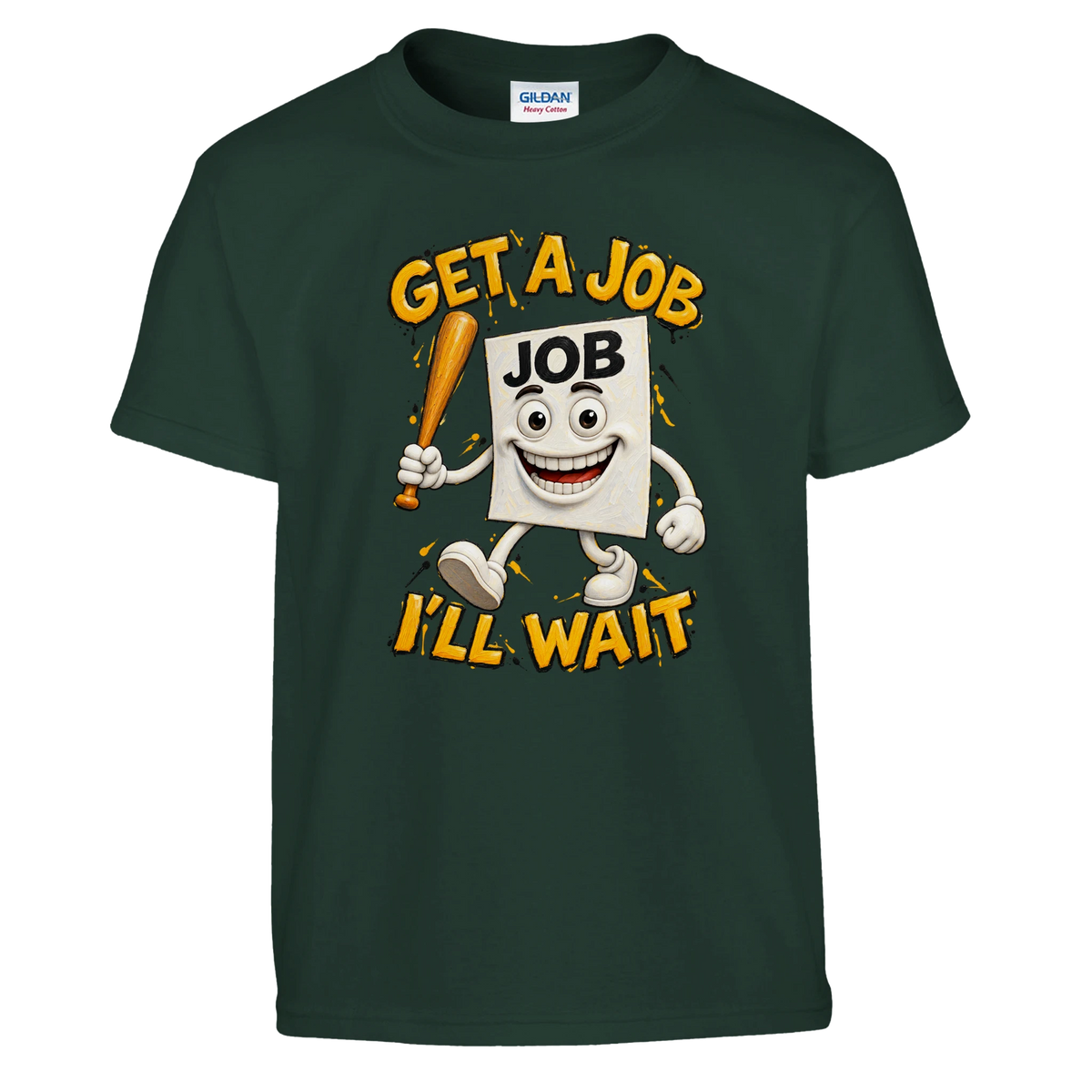 Job Job Job Sahur print on a forest green kids t-shirt, front view