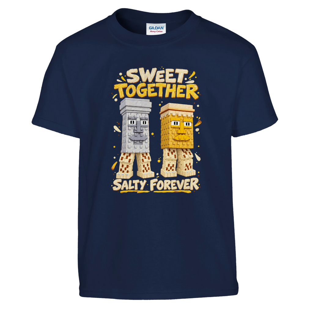 Garama and Madundung print on a navy kids t-shirt, front view